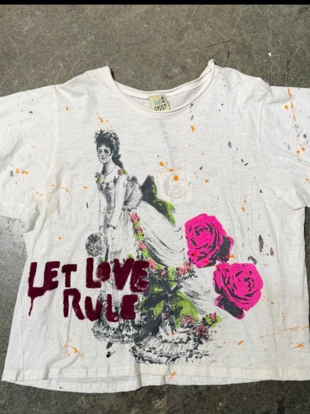 Jaded Gypsy Worn and Weathered Tee - Love rule One Size NEW